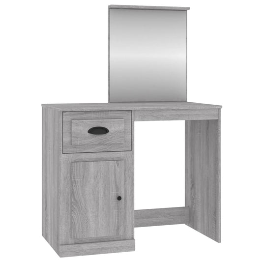 Dressing Table with Mirror Grey Sonona 90x50x132.5 cm Engineered Wood Dressing Table with Mirror Grey Sonona 90x50x132.5 cm Engineered Wood