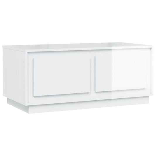 Coffee Table High Gloss White 102x50x44 cm Engineered Wood Coffee Table High Gloss White 102x50x44 cm Engineered Wood