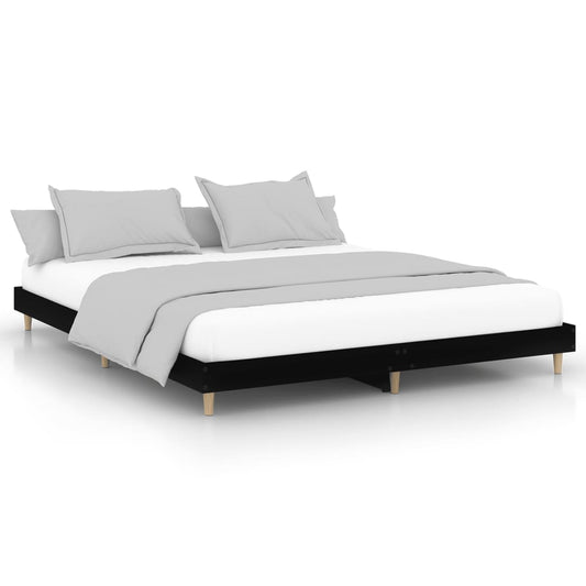 Bed Frame without Mattress Black 200x200 cm Engineered Wood Bed Frame without Mattress Black 200x200 cm Engineered Wood
