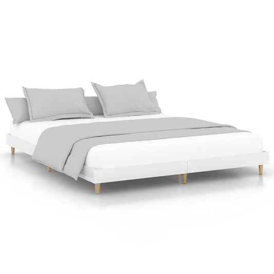 Bed Frame without Mattress High Gloss White 200x200 cm Bed Frame without Mattress High Gloss White 200x200 cm