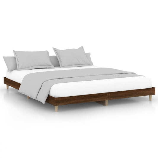 Bed Frame without Mattress Brown Oak 200x200 cm Engineered Wood Bed Frame without Mattress Brown Oak 200x200 cm Engineered Wood