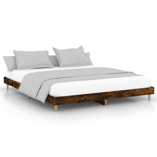 Bed Frame without Mattress Smoked Oak 140x200 cm Engineered Wood Bed Frame without Mattress Smoked Oak 140x200 cm Engineered Wood