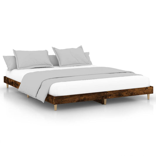 Bed Frame without Mattress Smoked Oak 120x200 cm Engineered Wood Bed Frame without Mattress Smoked Oak 120x200 cm Engineered Wood