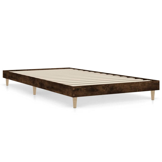 Bed Frame without Mattress Smoked Oak 90x200 cm Engineered Wood Bed Frame without Mattress Smoked Oak 90x200 cm Engineered Wood