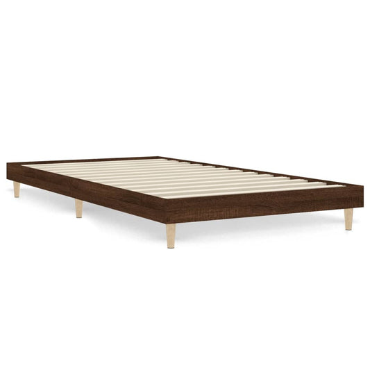 Bed Frame without Mattress Brown Oak 90x200 cm Engineered Wood Bed Frame without Mattress Brown Oak 90x200 cm Engineered Wood