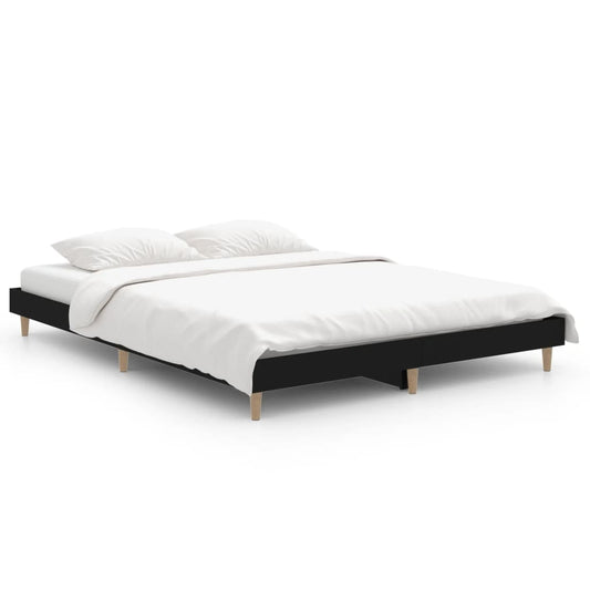 Bed Frame without Mattress Black 140x190 cm Engineered Wood Bed Frame without Mattress Black 140x190 cm Engineered Wood