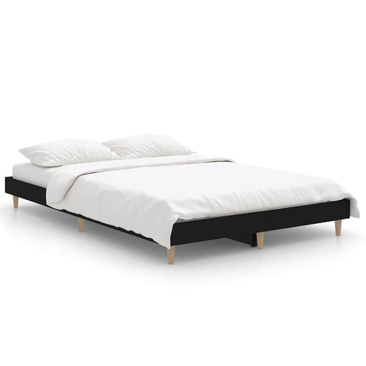 Bed Frame without Mattress Black 120x190 cm Small Double Engineered Wood Bed Frame without Mattress Black 120x190 cm Small Double Engineered Wood