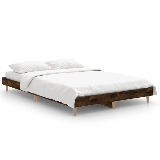 Bed Frame without Mattress Smoked Oak 120x190cm Engineered Wood Bed Frame without Mattress Smoked Oak 120x190cm Engineered Wood