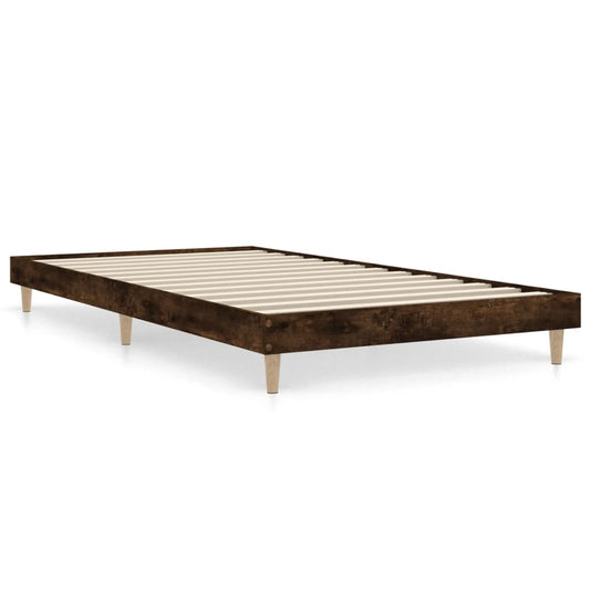 Bed Frame without Mattress Smoked Oak 90x190 cm Engineered Wood Bed Frame without Mattress Smoked Oak 90x190 cm Engineered Wood