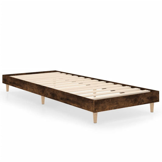 Bed Frame without Mattress Smoked Oak 75x190 cm Engineered Wood Bed Frame without Mattress Smoked Oak 75x190 cm Engineered Wood