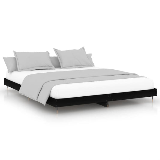 Bed Frame without Mattress Black 200x200 cm Engineered Wood Bed Frame without Mattress Black 200x200 cm Engineered Wood