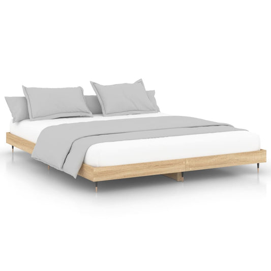 Bed Frame without Mattress Sonoma Oak 120x200cm Engineered Wood Bed Frame without Mattress Sonoma Oak 120x200cm Engineered Wood