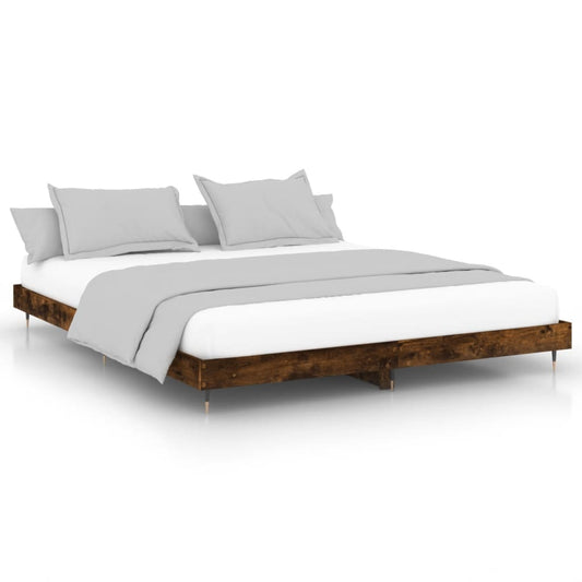 Bed Frame without Mattress Smoked Oak 120x200 cm Engineered Wood Bed Frame without Mattress Smoked Oak 120x200 cm Engineered Wood