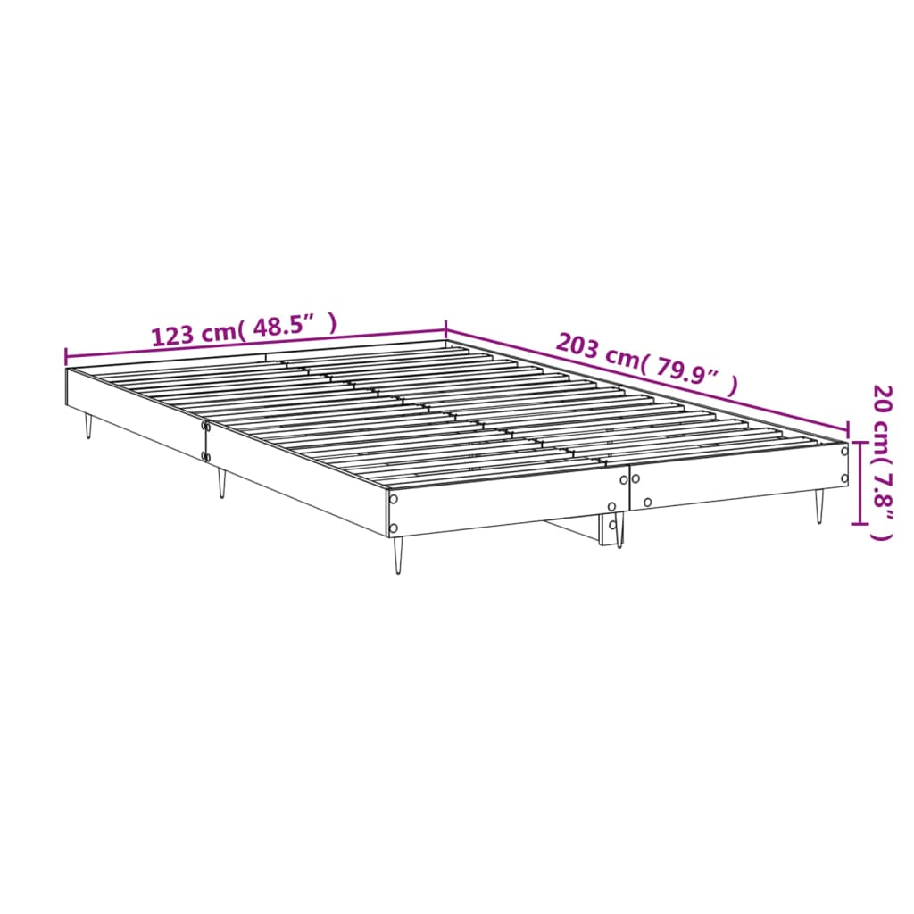 Bed Frame without Mattress Grey Sonoma 120x200 cm