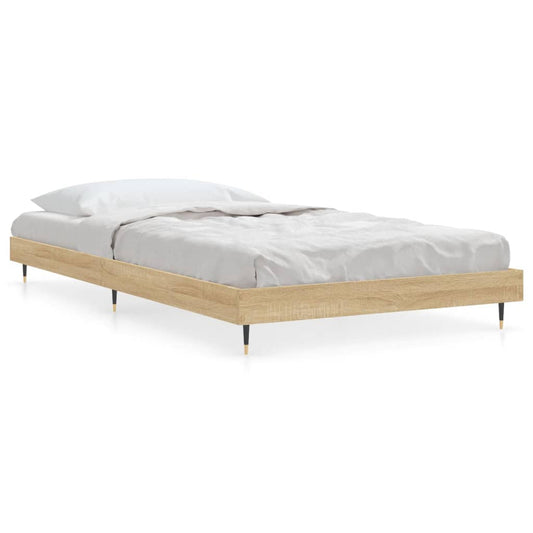 Bed Frame without Mattress Sonoma Oak 100x200 cm Engineered Wood Bed Frame without Mattress Sonoma Oak 100x200 cm Engineered Wood