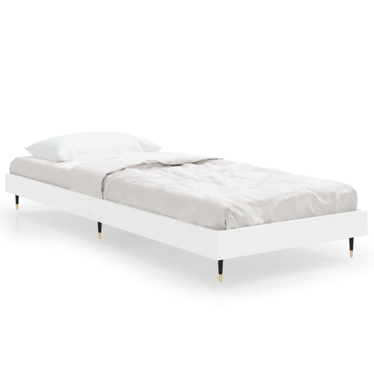 Bed Frame without Mattress White 75x190 cm Small Single Engineered Wood Bed Frame without Mattress White 75x190 cm Small Single Engineered Wood