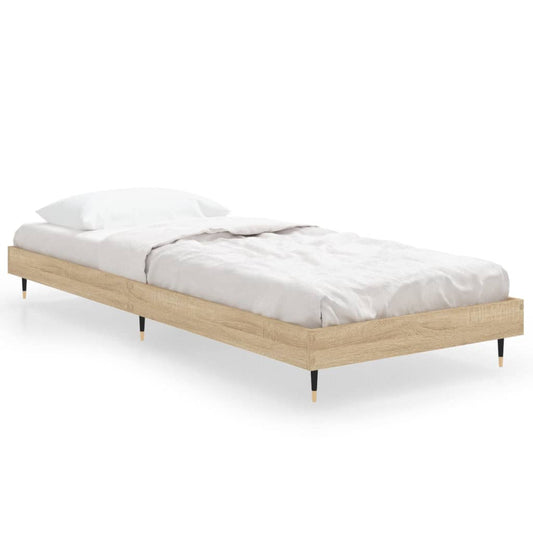 Bed Frame without Mattress Sonoma Oak 75x190 cm Small Single Engineered Wood Bed Frame without Mattress Sonoma Oak 75x190 cm Small Single Engineered Wood