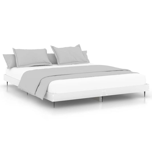 Bed Frame without Mattress White 200x200 cm Engineered Wood Bed Frame without Mattress White 200x200 cm Engineered Wood
