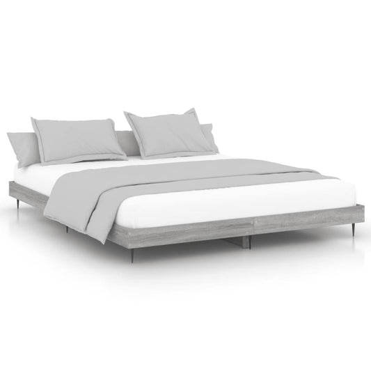 Bed Frame without Mattress Grey Sonoma 160x200 cm Bed Frame without Mattress Grey Sonoma 160x200 cm