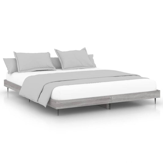 Bed Frame without Mattress Grey Sonoma 140x200 cm Engineered Wood Bed Frame without Mattress Grey Sonoma 140x200 cm Engineered Wood