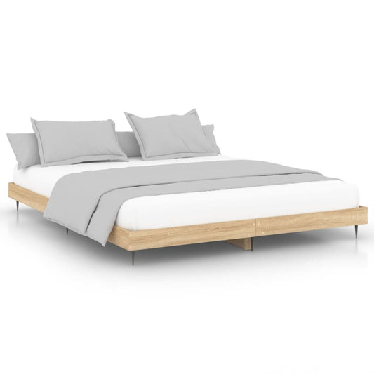 Bed Frame without Mattress Sonoma Oak 120x200cm Engineered Wood Bed Frame without Mattress Sonoma Oak 120x200cm Engineered Wood