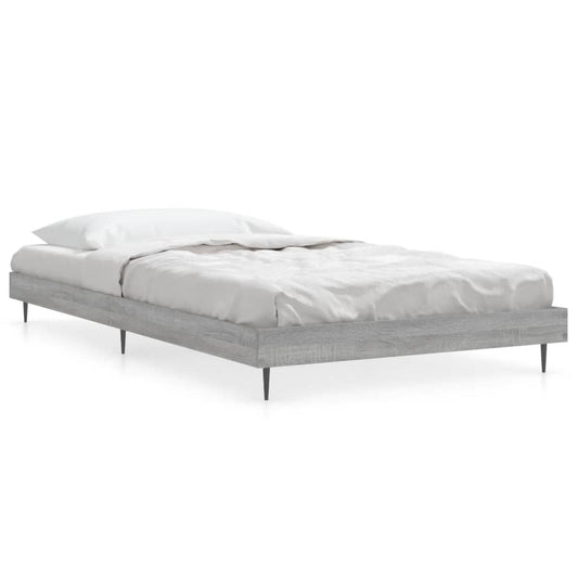 Bed Frame without Mattress Grey Sonoma 100x200 cm Engineered Wood Bed Frame without Mattress Grey Sonoma 100x200 cm Engineered Wood