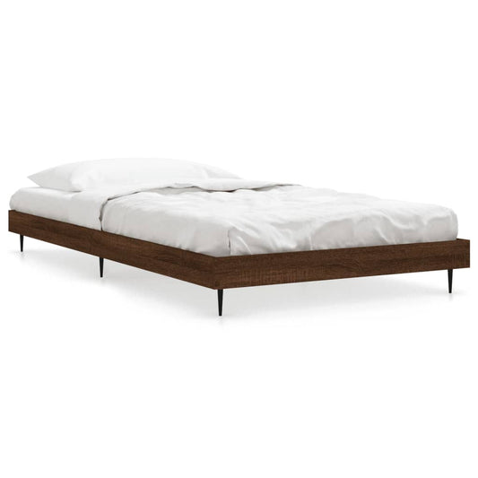 Bed Frame without Mattress Brown Oak 100x200 cm Engineered Wood Bed Frame without Mattress Brown Oak 100x200 cm Engineered Wood