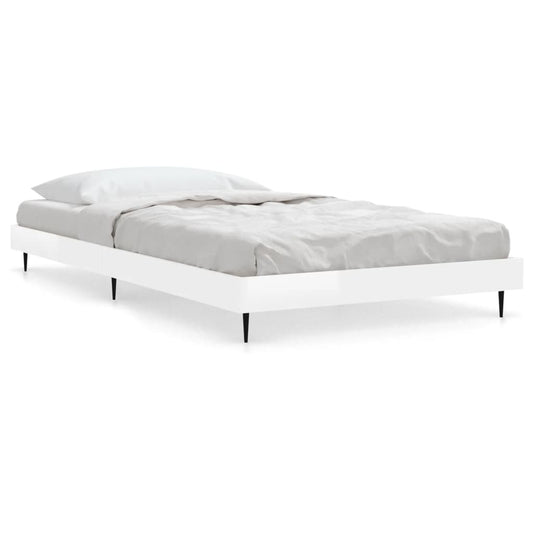 Bed Frame without Mattress High Gloss White 90x200 cm Bed Frame without Mattress High Gloss White 90x200 cm