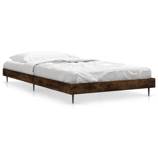 Bed Frame without Mattress Smoked Oak 90x200 cm Engineered Wood Bed Frame without Mattress Smoked Oak 90x200 cm Engineered Wood