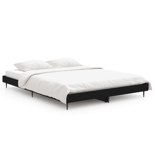 Bed Frame without Mattress Black 140x190 cm Engineered Wood Bed Frame without Mattress Black 140x190 cm Engineered Wood