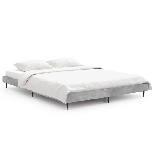 Bed Frame without Mattress Concrete Grey 140x190 cm Bed Frame without Mattress Concrete Grey 140x190 cm