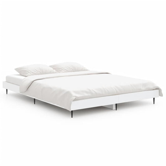 Bed Frame without Mattress White 135x190 cm Double Engineered Wood Bed Frame without Mattress White 135x190 cm Double Engineered Wood