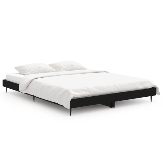 Bed Frame without Mattress Black 135x190 cm Engineered Wood Bed Frame without Mattress Black 135x190 cm Engineered Wood