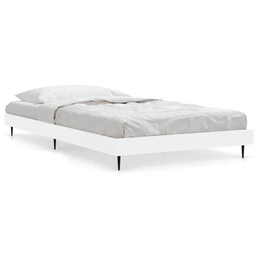 Bed Frame without Mattress White 90x190 cm Single Engineered Wood Bed Frame without Mattress White 90x190 cm Single Engineered Wood