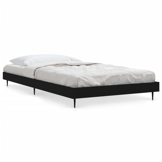 Bed Frame without Mattress Black 90x190 cm Single Engineered Wood Bed Frame without Mattress Black 90x190 cm Single Engineered Wood