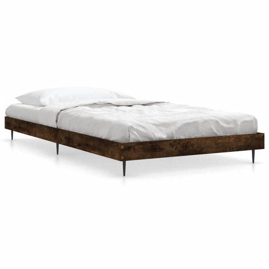 Bed Frame without Mattress Smoked Oak 90x190 cm Single Engineered Wood Bed Frame without Mattress Smoked Oak 90x190 cm Single Engineered Wood