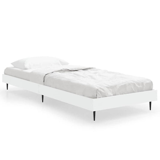 Bed Frame without Mattress White 75x190 cm Small Single Engineered Wood Bed Frame without Mattress White 75x190 cm Small Single Engineered Wood
