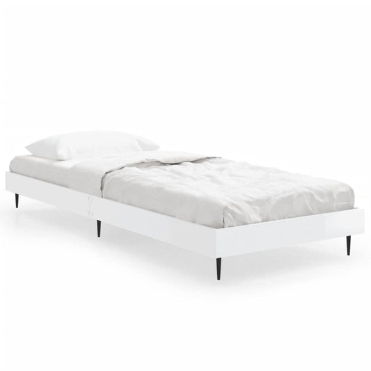 Bed Frame without Mattress High Gloss White 75x190 cm Bed Frame without Mattress High Gloss White 75x190 cm