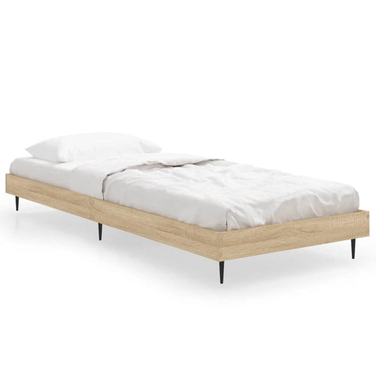 Bed Frame without Mattress Sonoma Oak 75x190 cm Small Single Engineered Wood Bed Frame without Mattress Sonoma Oak 75x190 cm Small Single Engineered Wood