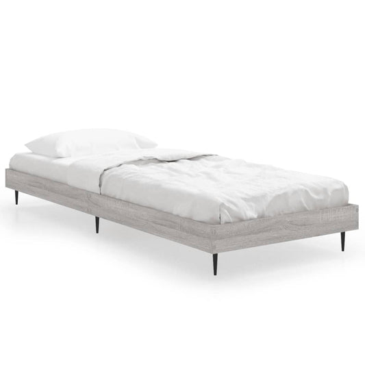 Bed Frame without Mattress Grey Sonoma 75x190cm Engineered Wood Bed Frame without Mattress Grey Sonoma 75x190cm Engineered Wood