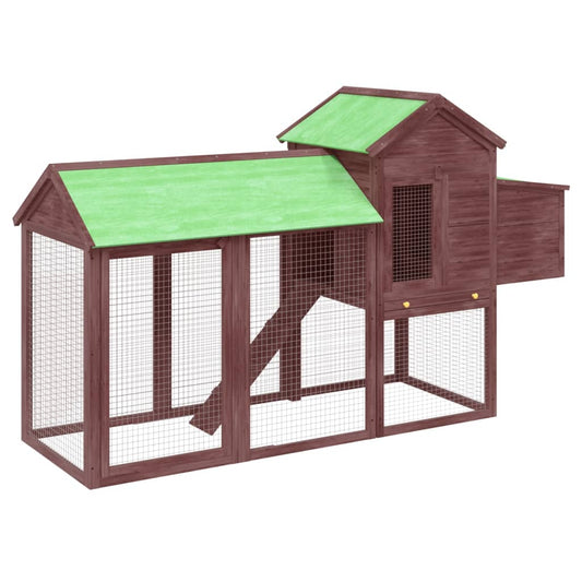 Chicken Coop Mocha 193x65x117 cm Solid Wood Pine Chicken Coop Mocha 193x65x117 cm Solid Wood Pine