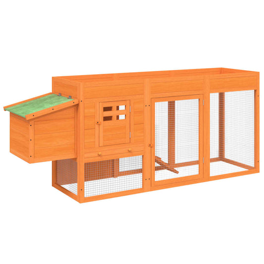 Chicken Coop Brown 204x50x84 cm Solid Wood Pine Chicken Coop Brown 204x50x84 cm Solid Wood Pine