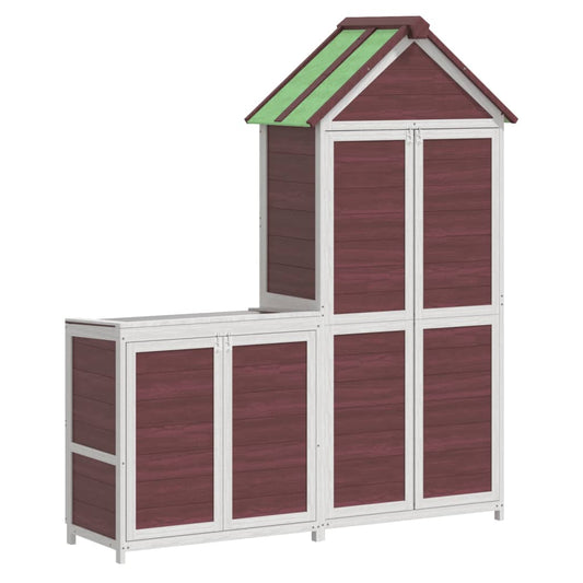 2 Piece Garden Tool Shed Set Mocha Solid Wood Pine 2 Piece Garden Tool Shed Set Mocha Solid Wood Pine