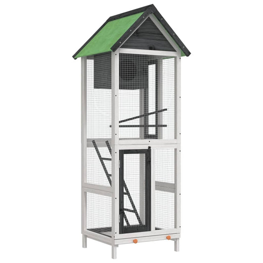 Bird House Grey 60x58.5x160 cm Solid Wood Pine Bird House Grey 60x58.5x160 cm Solid Wood Pine