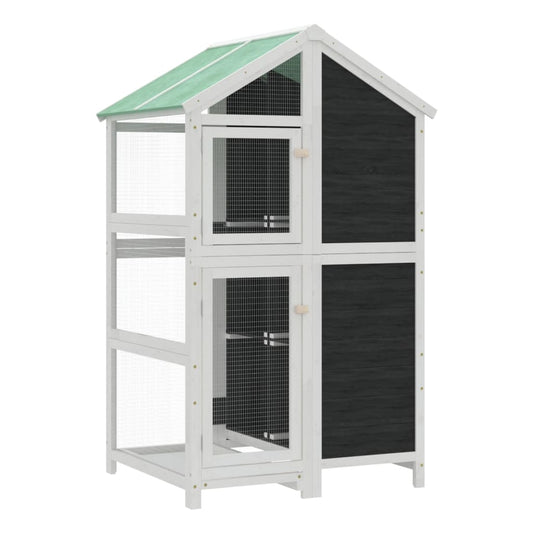 Bird House Grey 97x81x152 cm Solid Wood Pine Bird House Grey 97x81x152 cm Solid Wood Pine