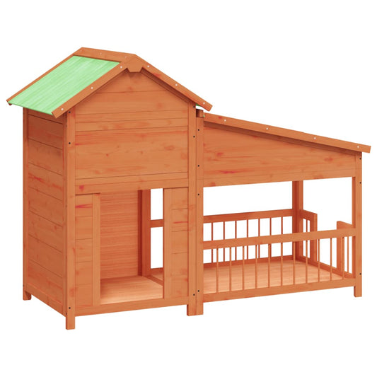 Dog Kennel Brown 143x60.5x109 cm Solid Wood Pine Dog Kennel Brown 143x60.5x109 cm Solid Wood Pine