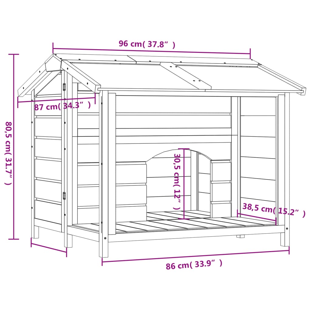 Dog Kennel Mocha 96x87x80,5 cm Solid Wood Pine
