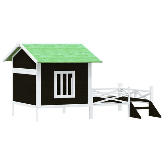 Dog Kennel Grey 159x120x88.5 cm Solid Wood Pine Dog Kennel Grey 159x120x88.5 cm Solid Wood Pine