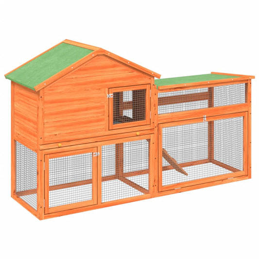 Rabbit Hutch Brown 185.5x60.5x109.5 cm Solid Wood Pine Rabbit Hutch Brown 185.5x60.5x109.5 cm Solid Wood Pine