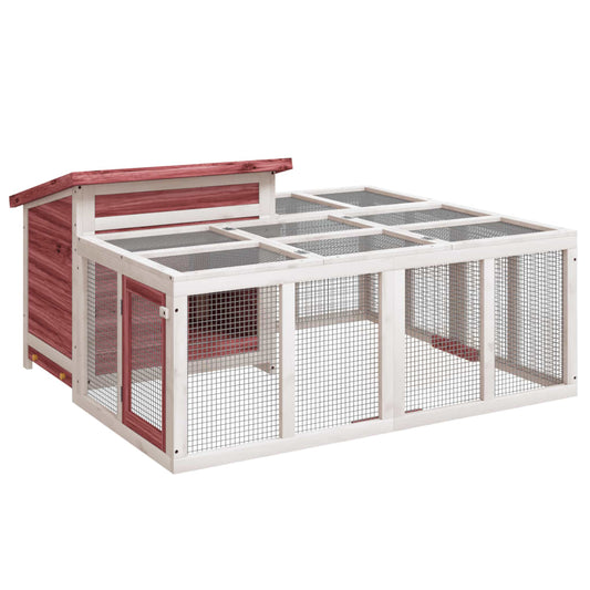 Rabbit Hutch Mocha 144x123x67.5 cm Solid Wood Pine Rabbit Hutch Mocha 144x123x67.5 cm Solid Wood Pine
